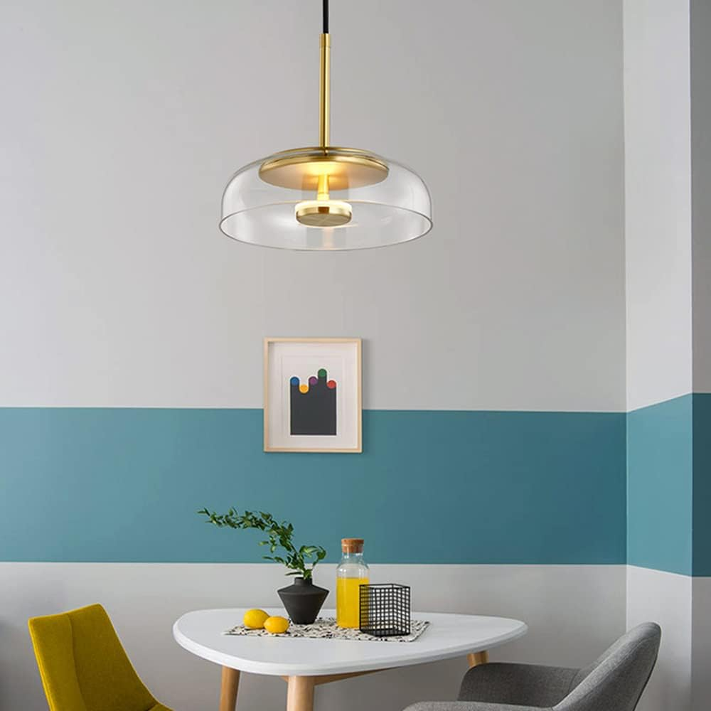 Orlenra - Lampada a sospensione in vetro LED per sala da pranzo