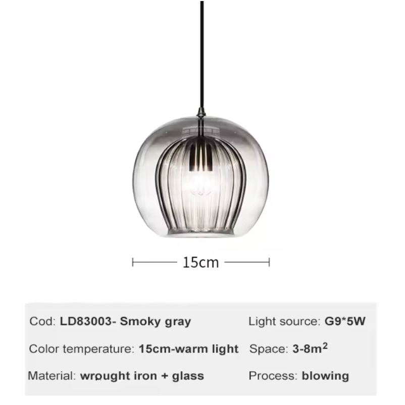 Pandra - Suspension LED en verre peint