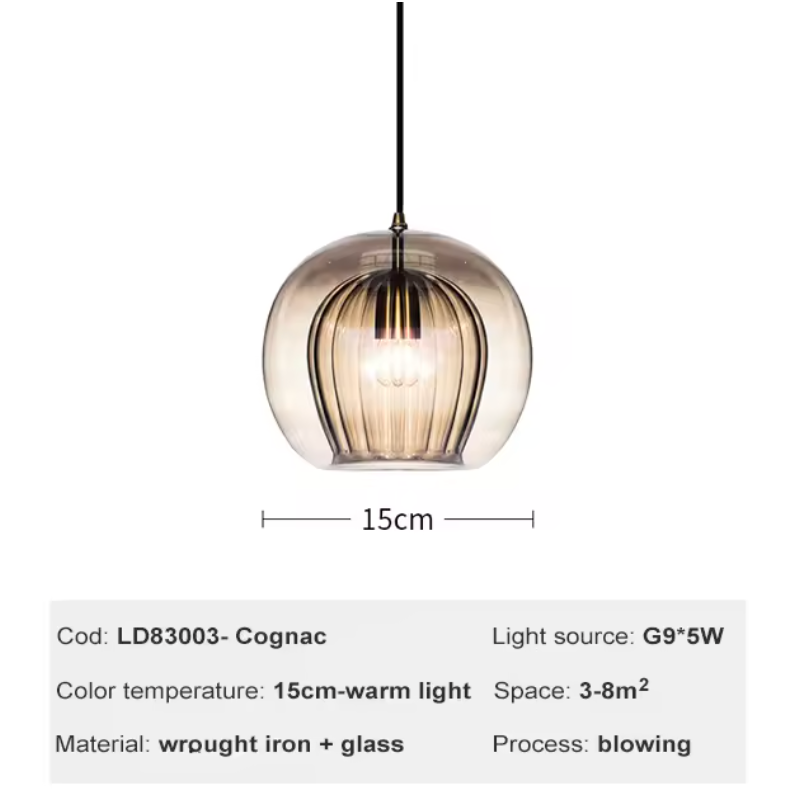 Pandra - Suspension LED en verre peint