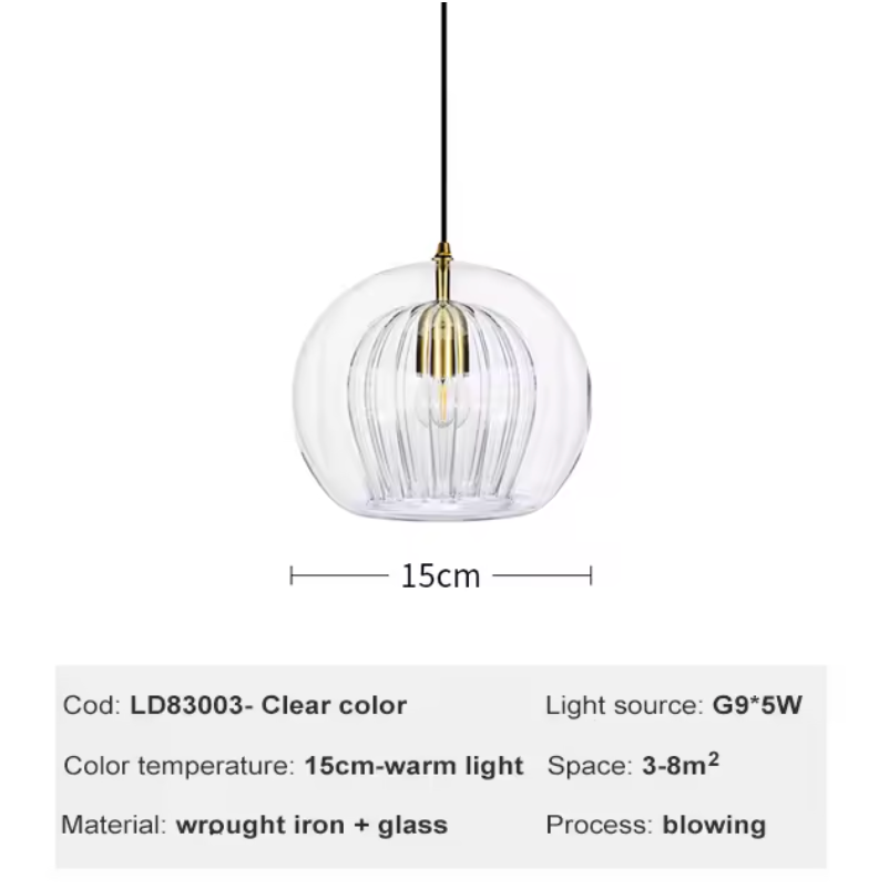 Pandra - Suspension LED en verre peint