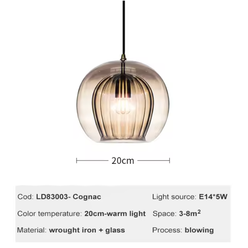 Pandra - Suspension LED en verre peint