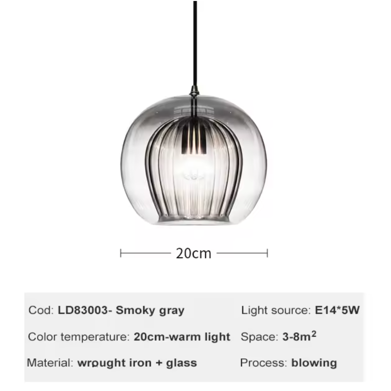Pandra - Suspension LED en verre peint