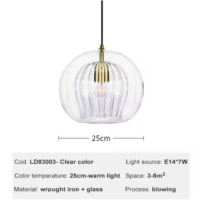 Pandra - Suspension LED en verre peint