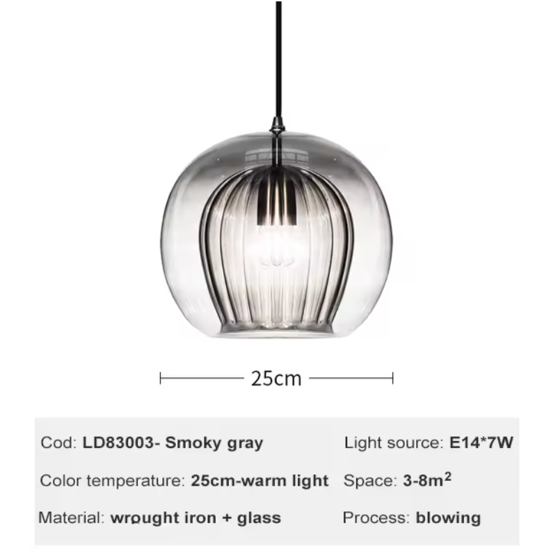 Pandra - Suspension LED en verre peint