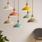 Suspension industrielle colorée en métal avec dôme, LED simple