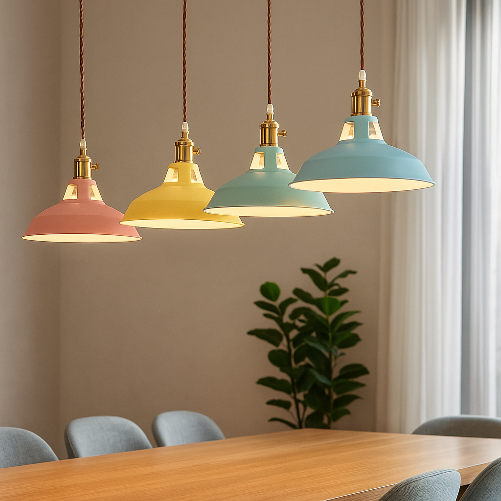 Colorful Metal Dome Industrial Pendant Light LED Single - Image 3