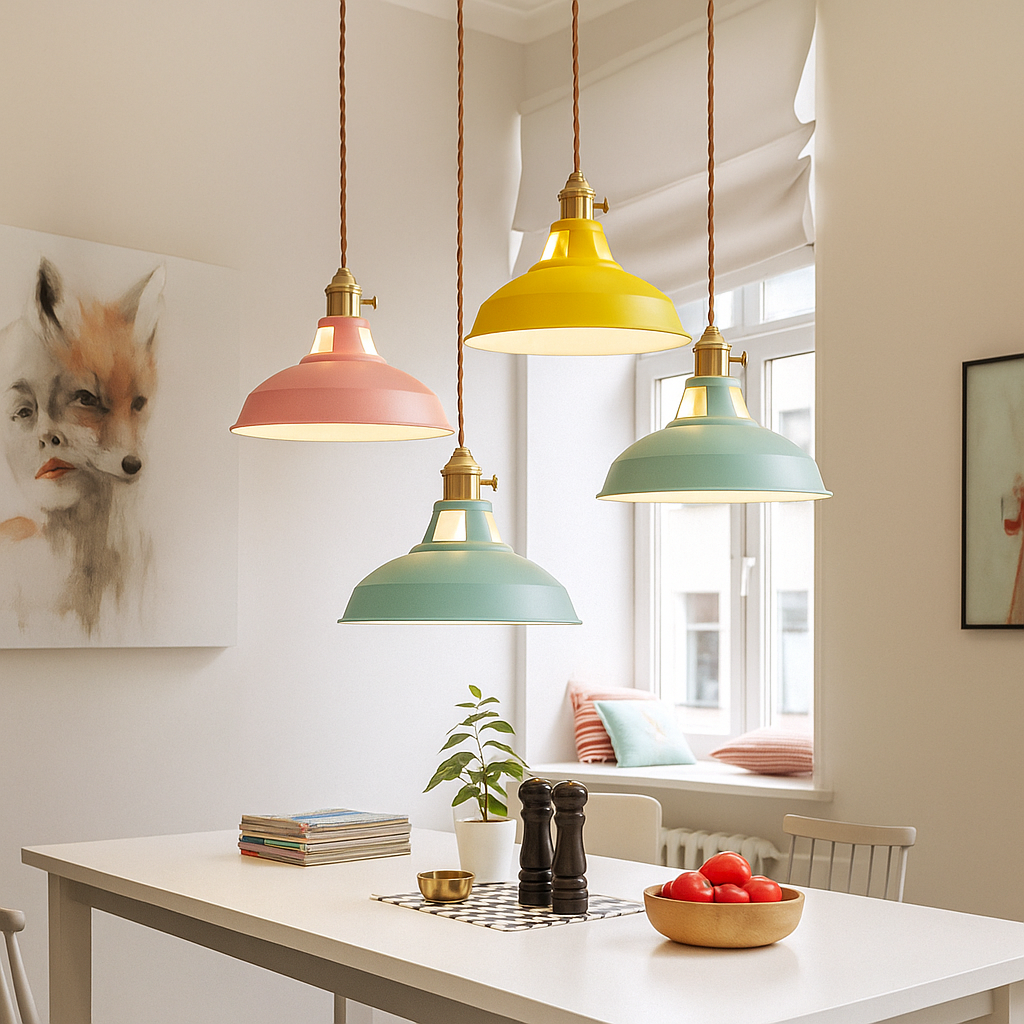 Colorful Metal Dome Industrial Pendant Light LED Single - Image 4