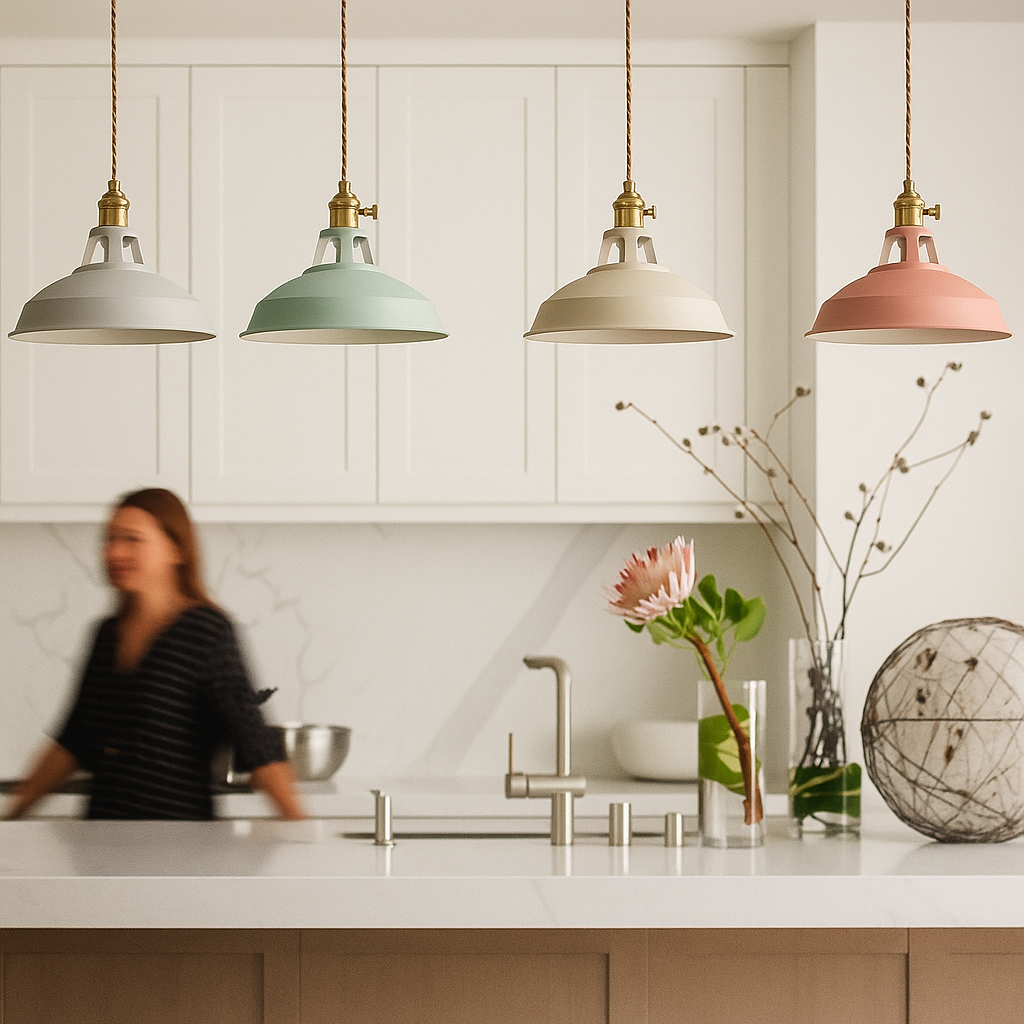 Colorful Metal Dome Industrial Pendant Light LED Single - Image 7