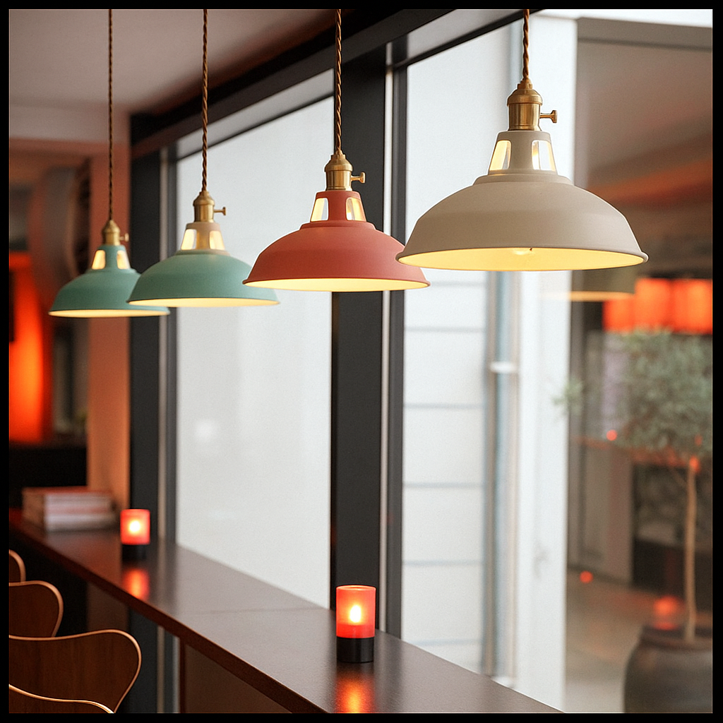 Colorful Metal Dome Industrial Pendant Light LED Single - Image 10