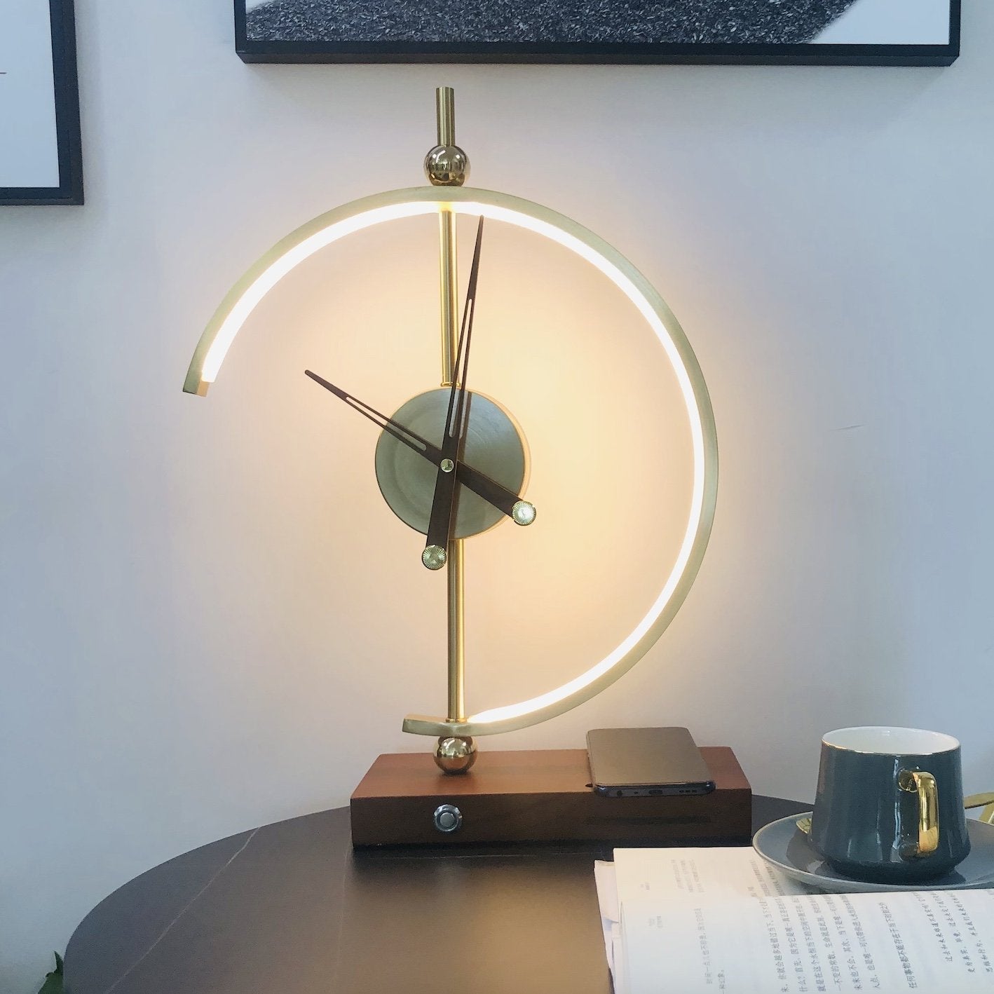 Navora – Lampe horloge sans fil avec chargeur