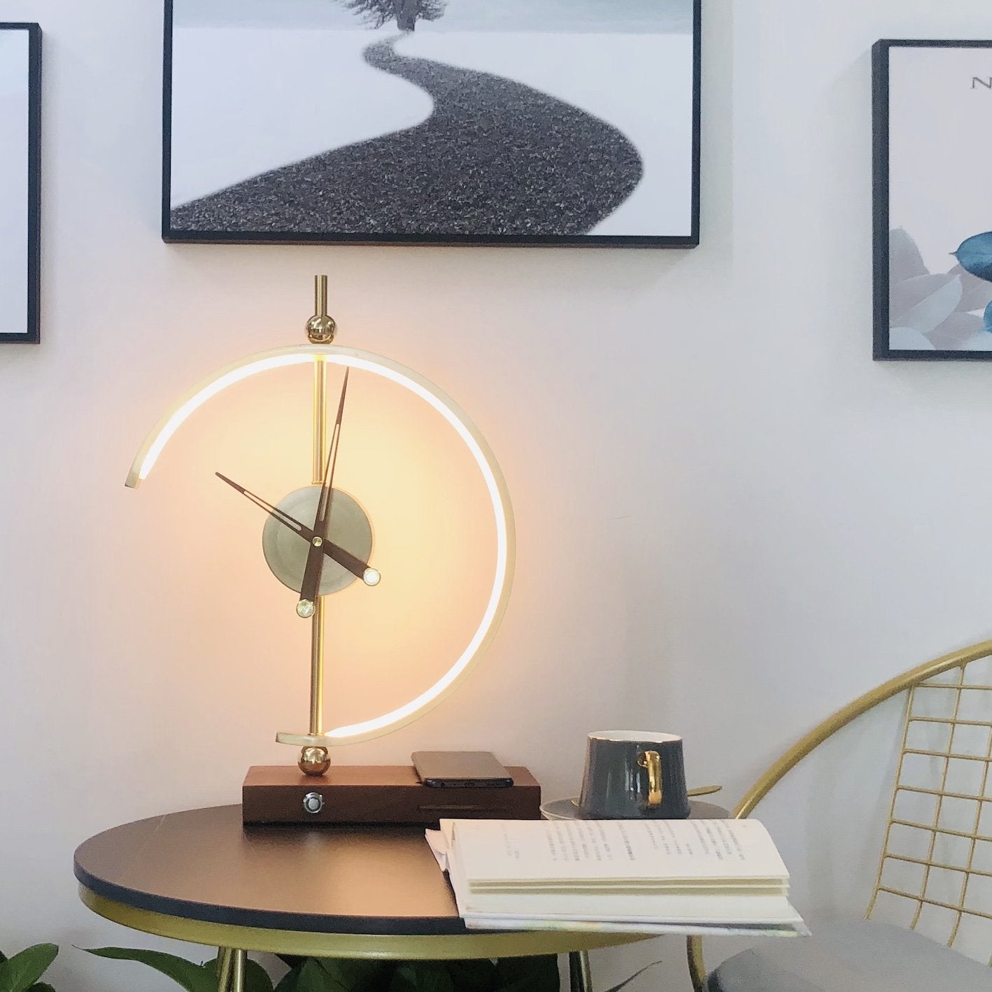 Navora – Lampe horloge sans fil avec chargeur