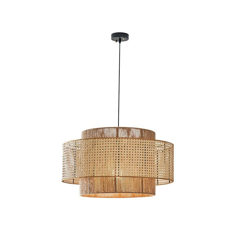Ulshayra – Lampada a sospensione in rattan concentrico