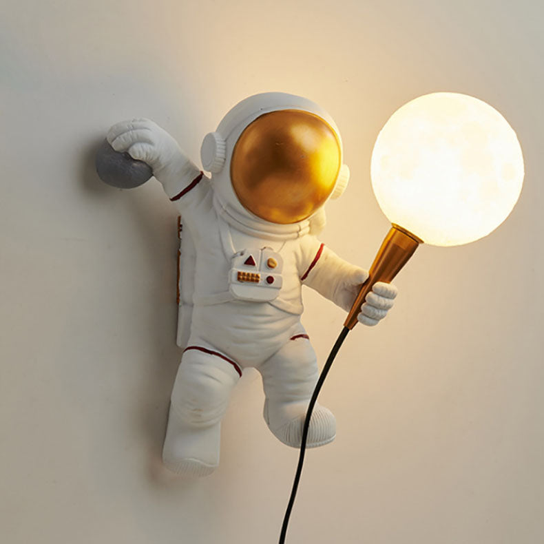 Astrolis – Applique da parete contemporanea con globo astronauta in vetro 1 luce