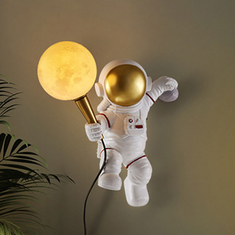 Astrolis – Applique da parete contemporanea con globo astronauta in vetro 1 luce