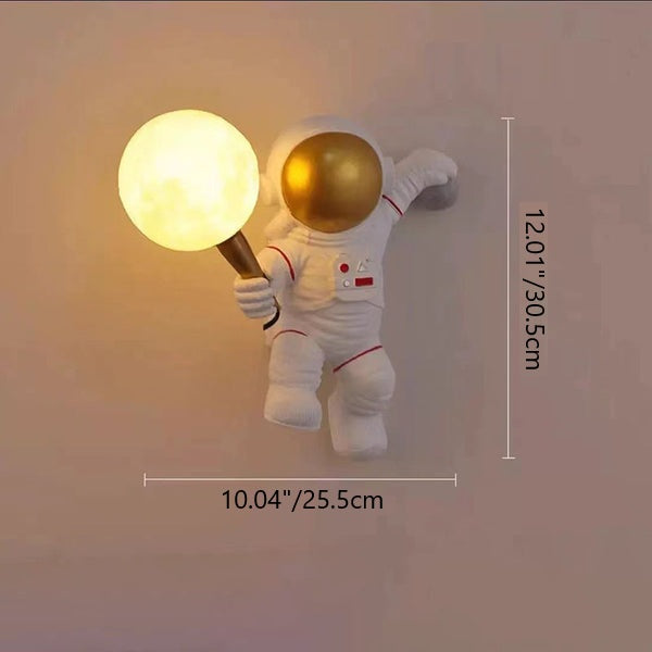 Astrolis – Applique da parete contemporanea con globo astronauta in vetro 1 luce