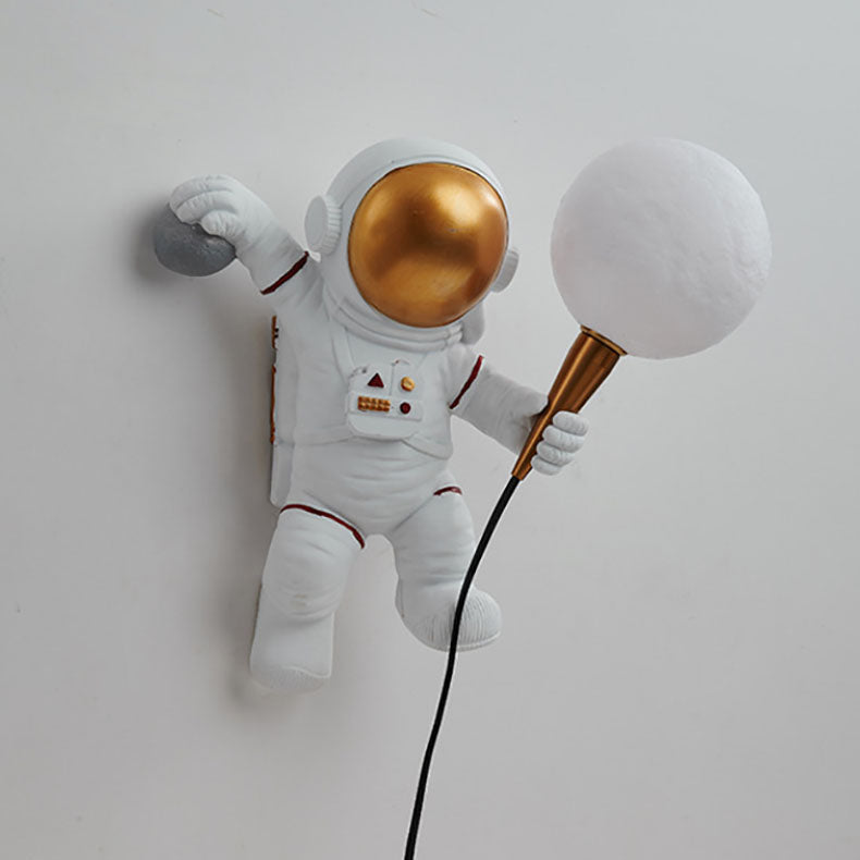Astrolis – Applique da parete contemporanea con globo astronauta in vetro 1 luce