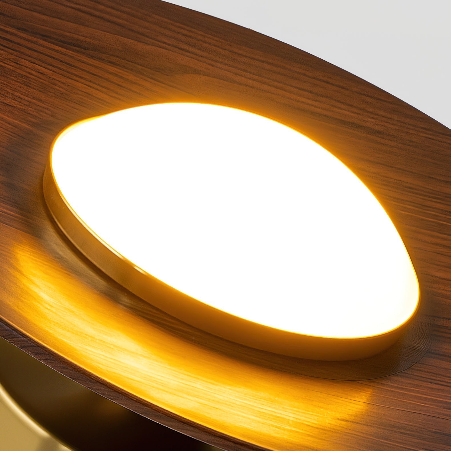 Cedora - Lampada da soffitto LED a plafone contemporanea con struttura in metallo e accento in legno 24cm
