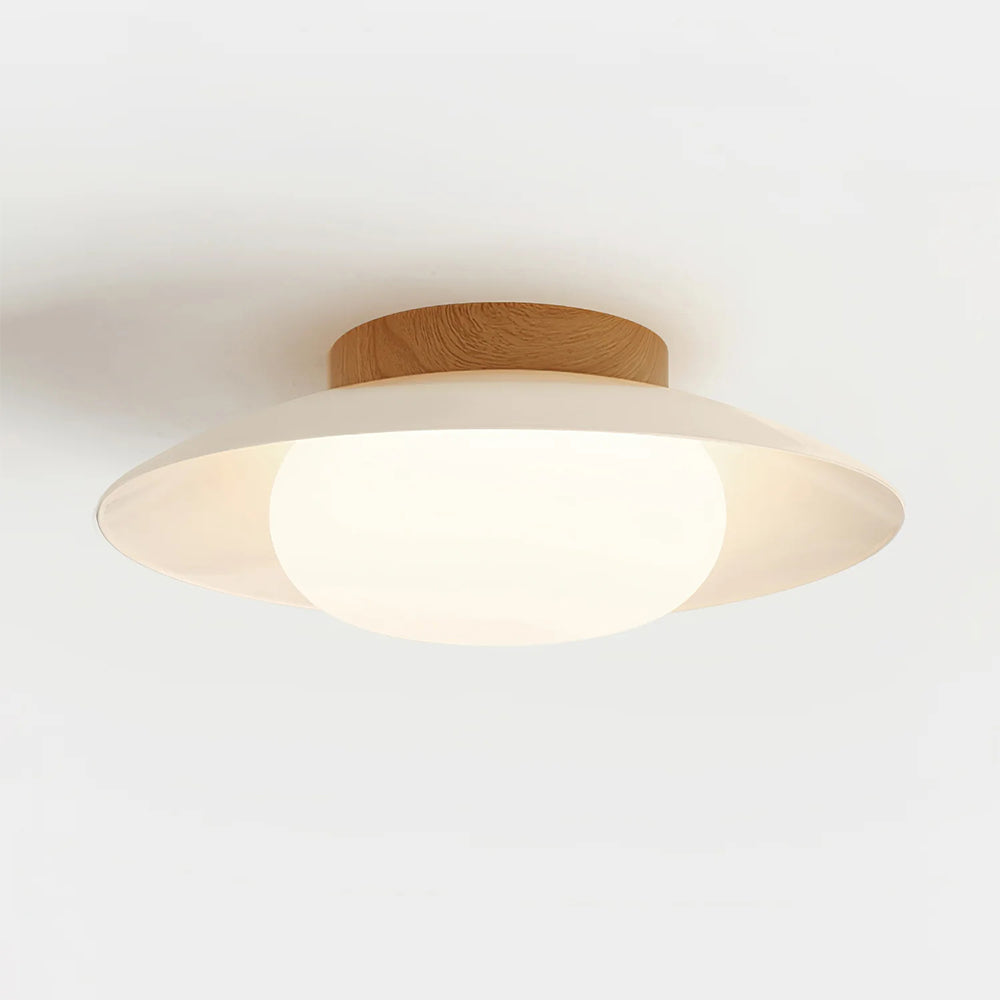 Veloura - Plafonnier rond crème blanc