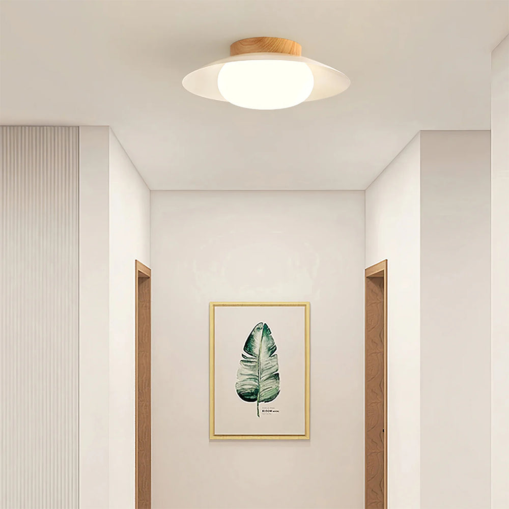 Veloura - Plafonnier rond crème blanc