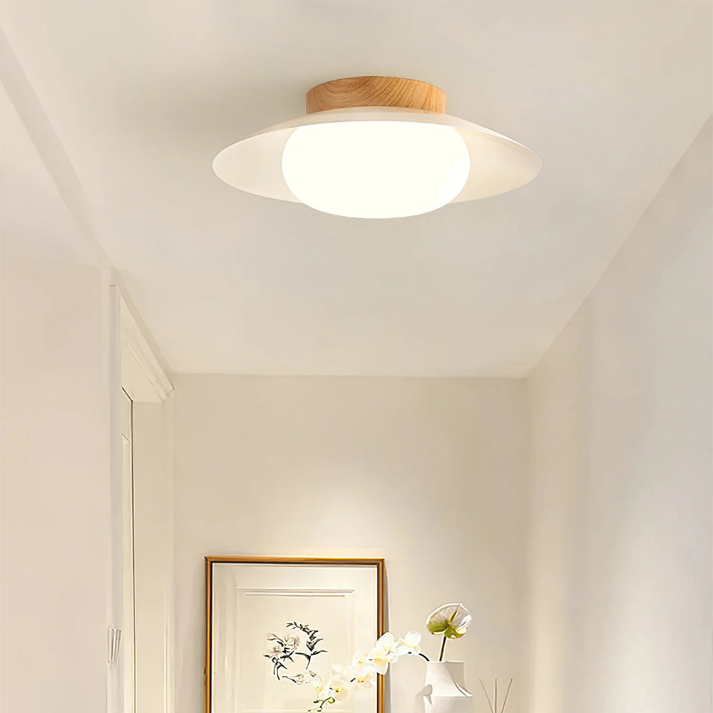 Veloura - Plafonnier rond crème blanc
