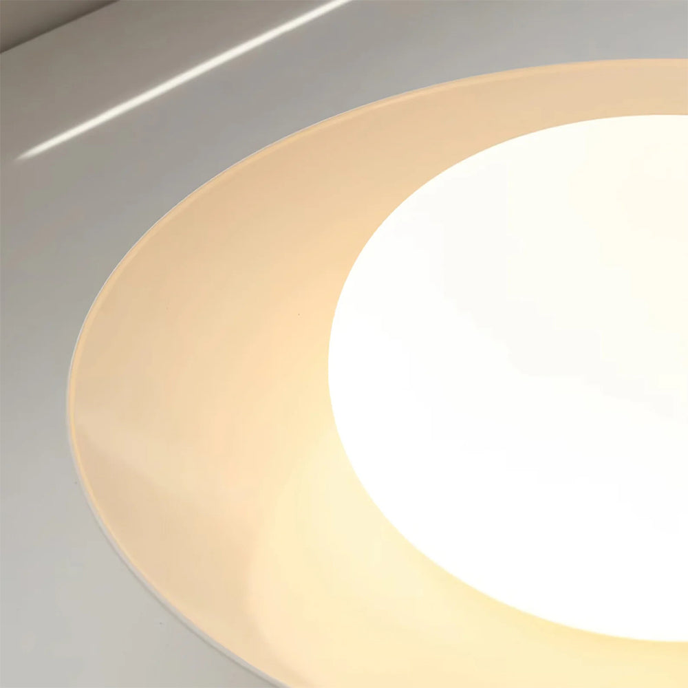 Veloura - Plafonnier rond crème blanc