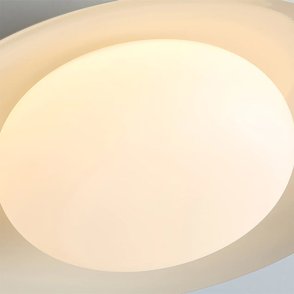 Veloura - Plafonnier rond crème blanc
