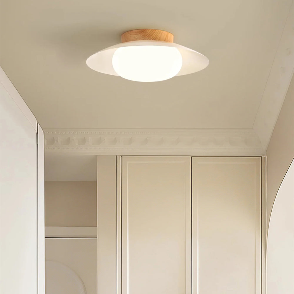 Veloura - Plafonnier rond crème blanc