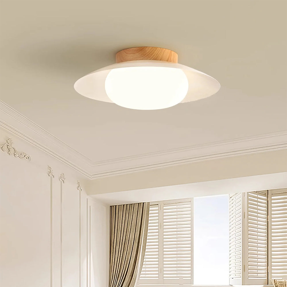 Veloura - Plafonnier rond crème blanc