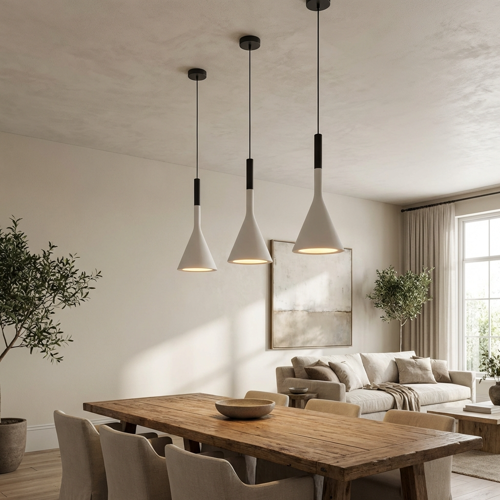 Scandinavian Funnel Pendant Lamp Adjustable Height - Image 9