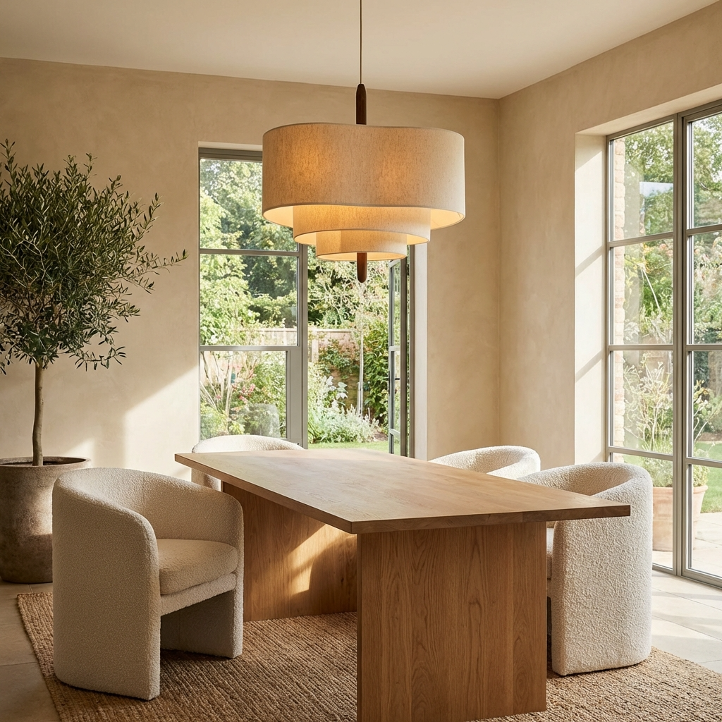 Wabi Sabi Linen Pendant Light Fabric Ceiling Lamp - Image 3
