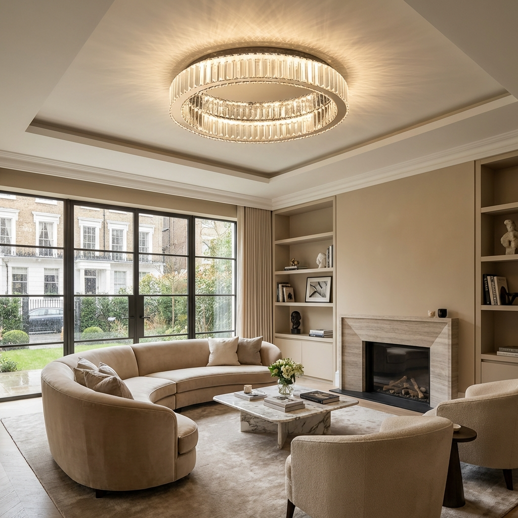 Liorael - Lustre LED cercle en cristal moderne