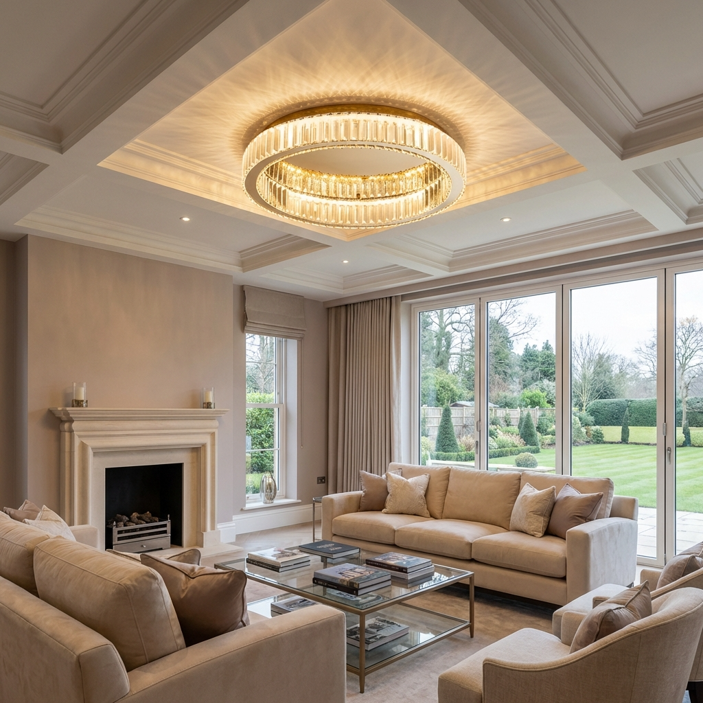 Liorael - Lustre LED cercle en cristal moderne