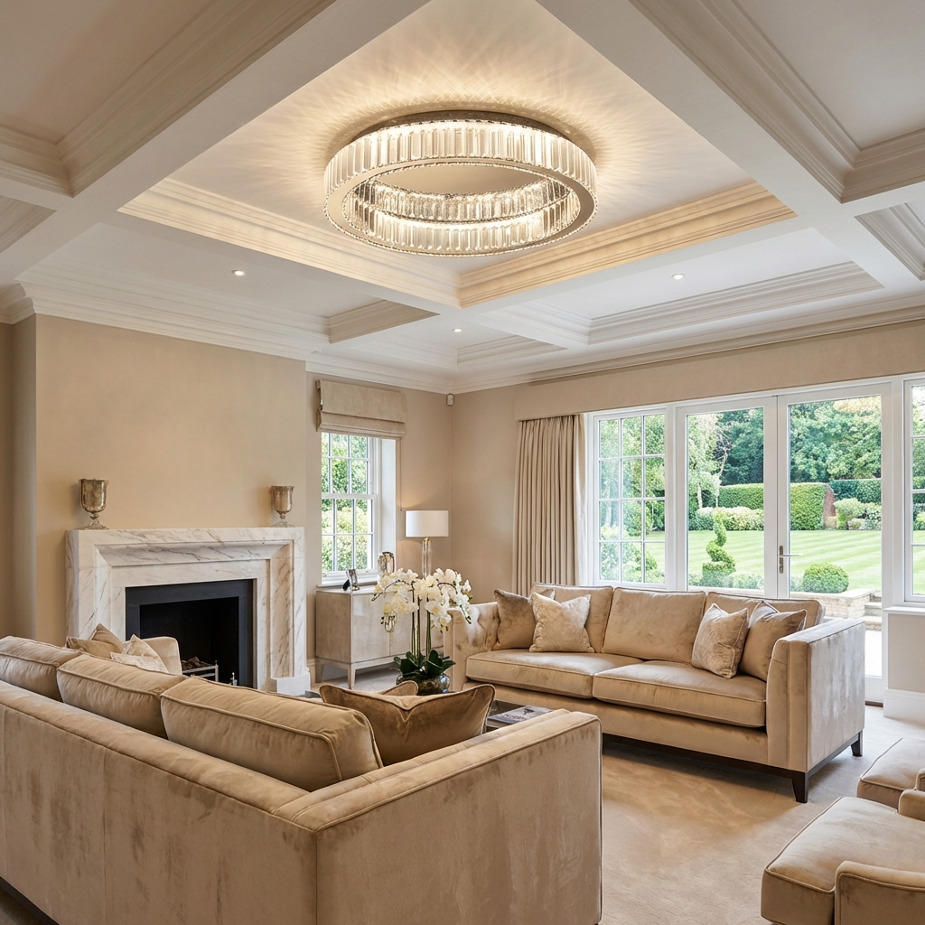 Liorael - Lustre LED cercle en cristal moderne