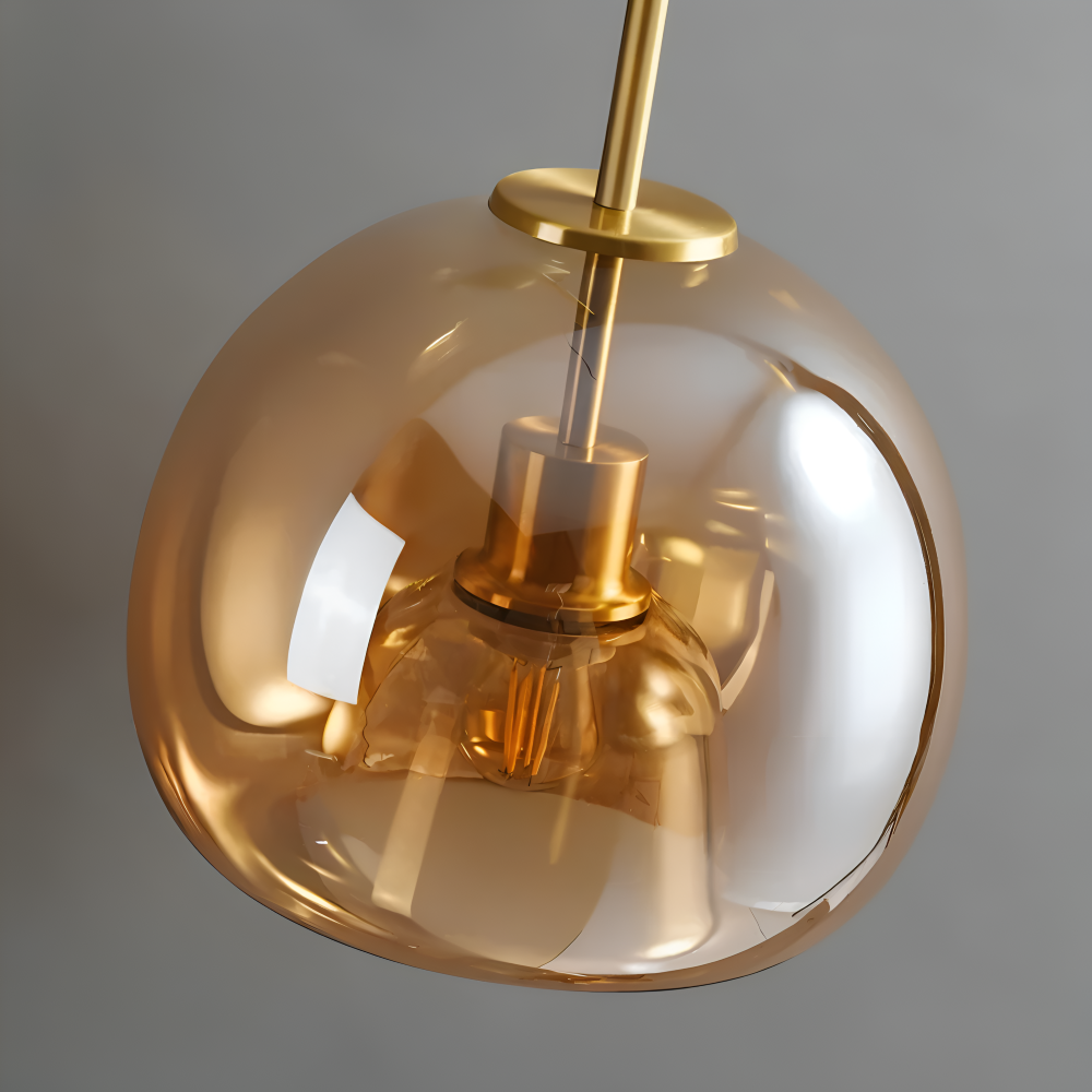 Lumosyn - Lampada da soffitto moderna in vetro LED finitura nero oro