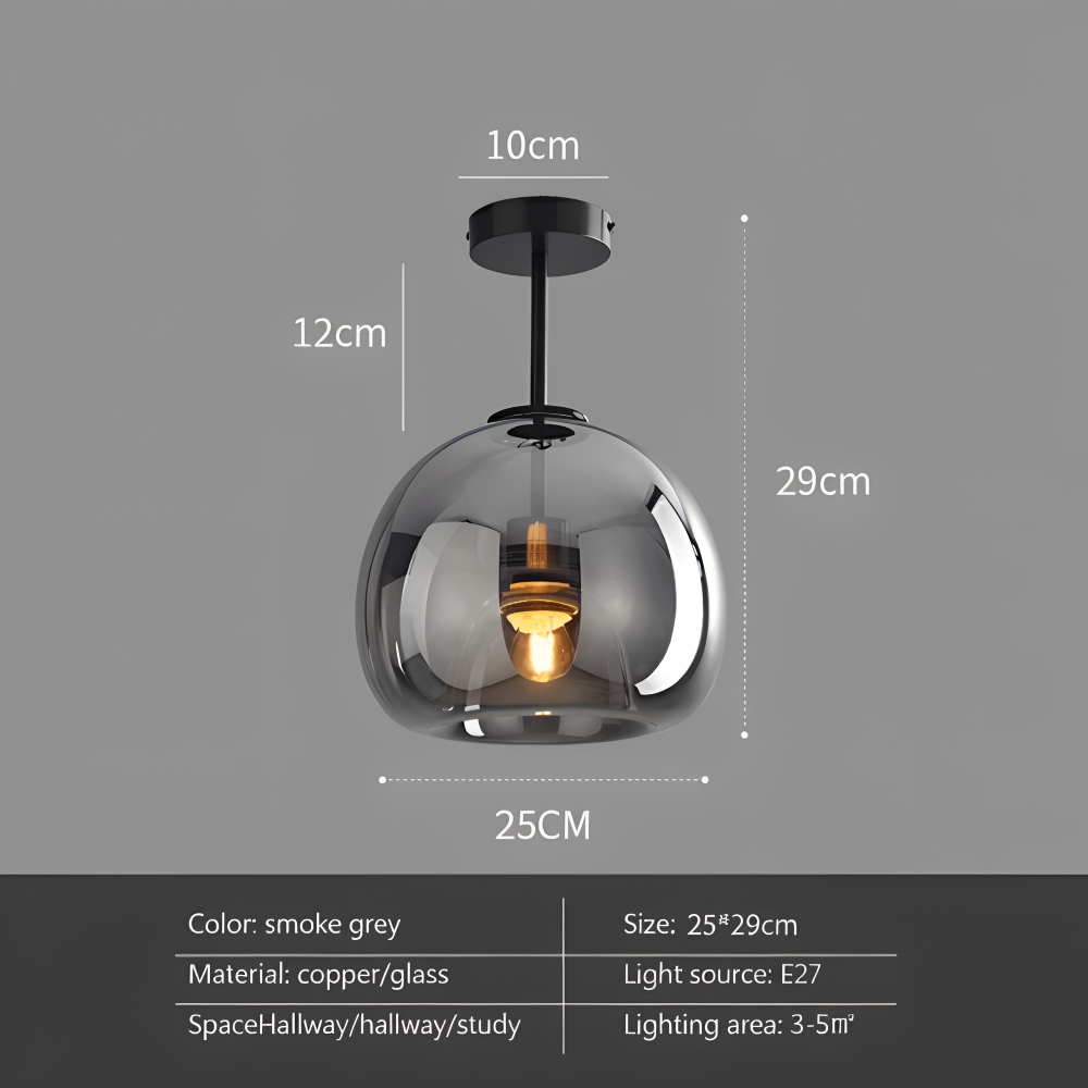 Lumosyn - Lampada da soffitto moderna in vetro LED finitura nero oro