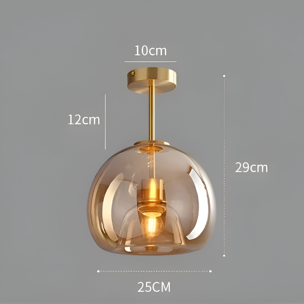 Lumosyn - Lampada da soffitto moderna in vetro LED finitura nero oro