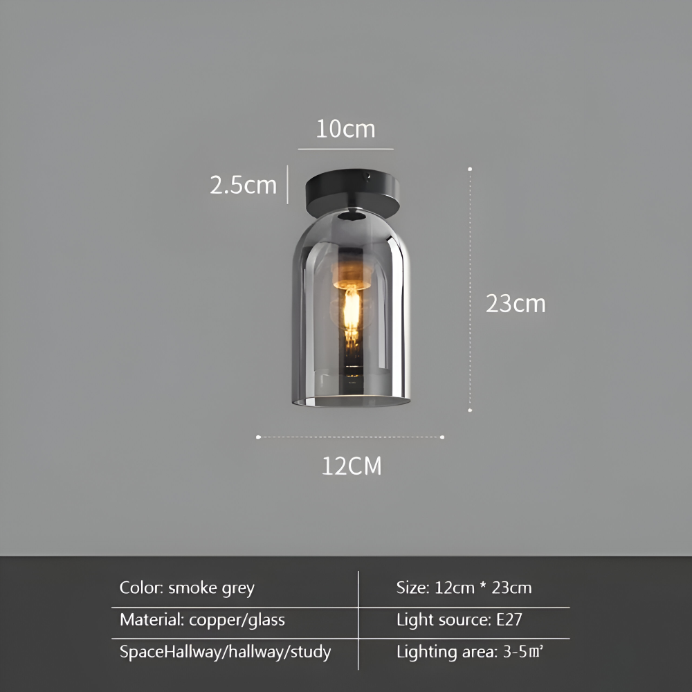 Lumosyn - Lampada da soffitto moderna in vetro LED finitura nero oro