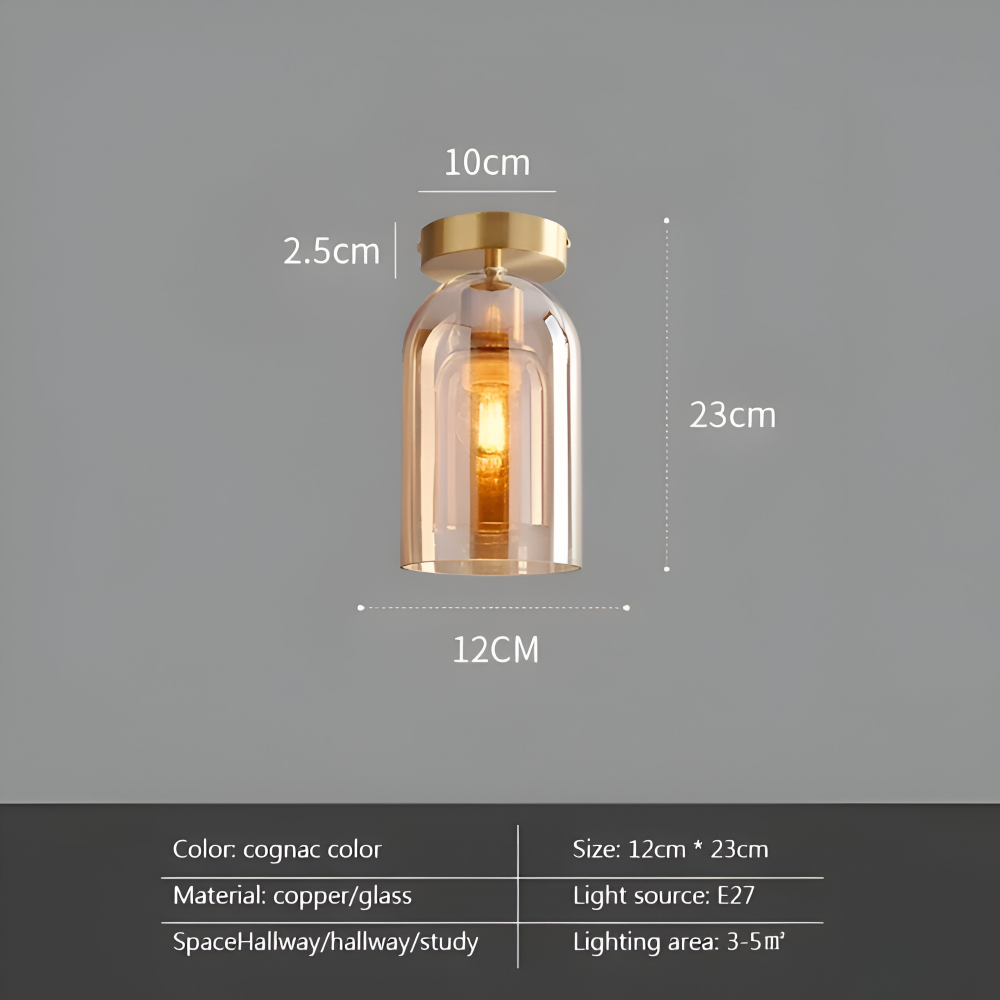 Lumosyn - Lampada da soffitto moderna in vetro LED finitura nero oro