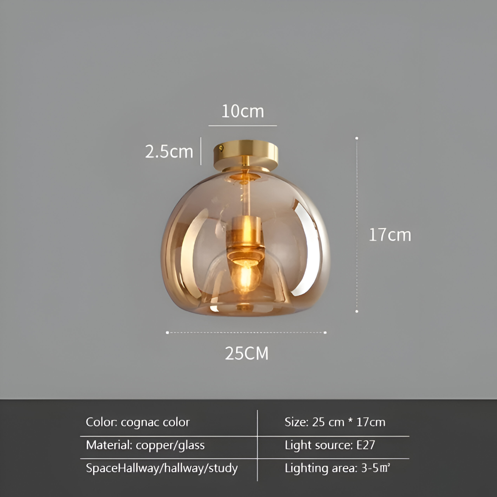Lumosyn - Lampada da soffitto moderna in vetro LED finitura nero oro