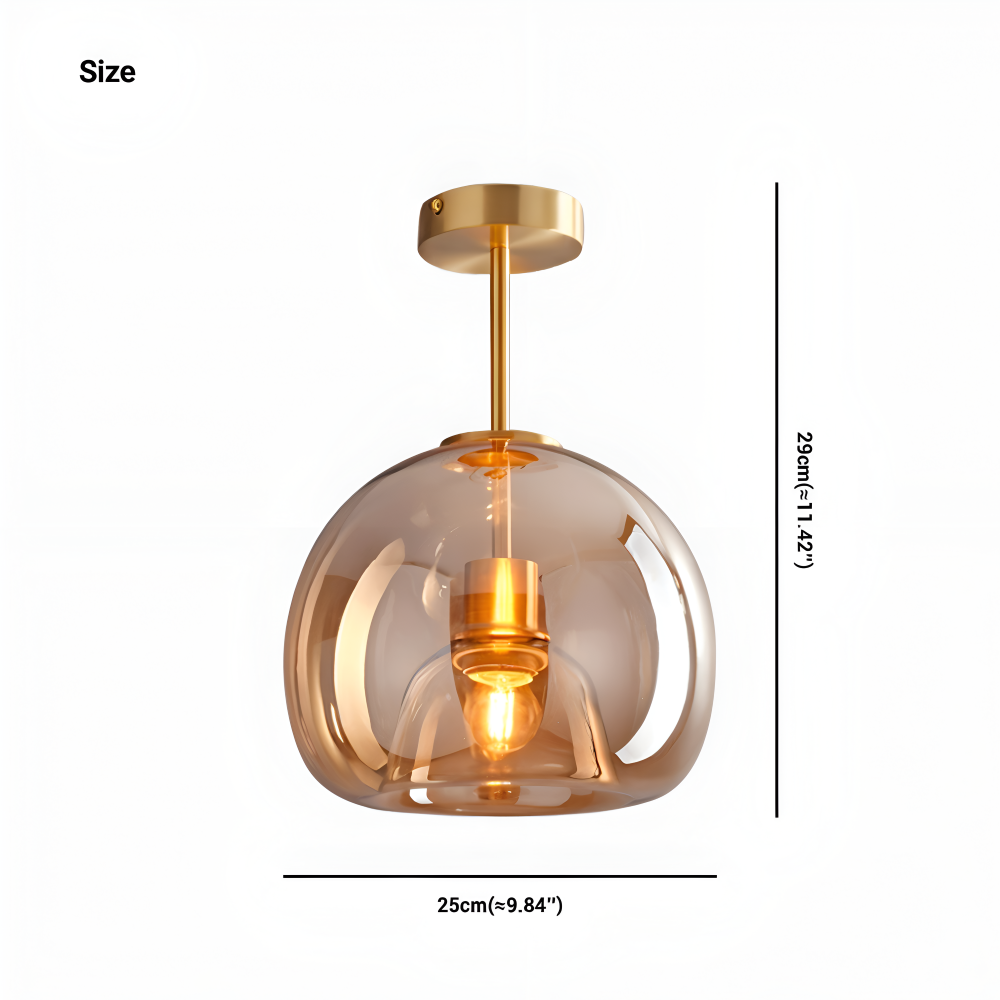 Lumosyn - Lampada da soffitto moderna in vetro LED finitura nero oro