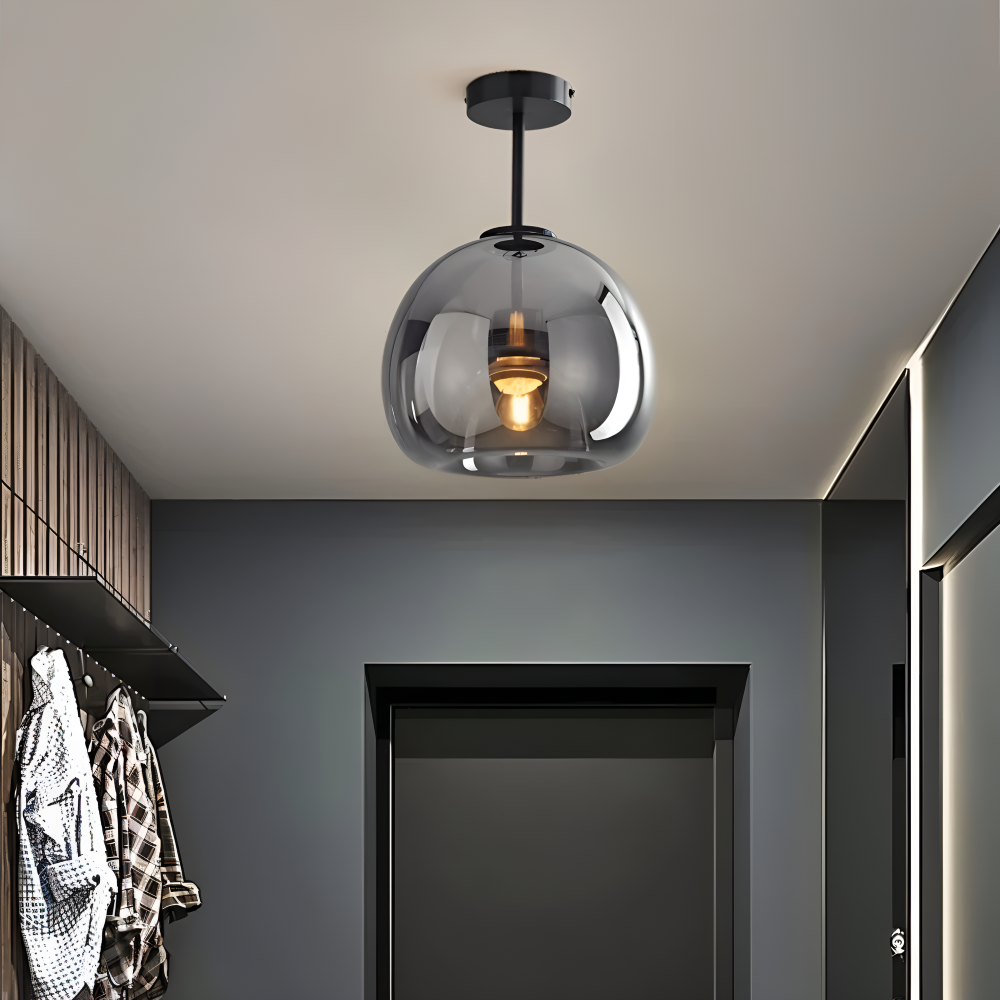 Lumosyn - Lampada da soffitto moderna in vetro LED finitura nero oro