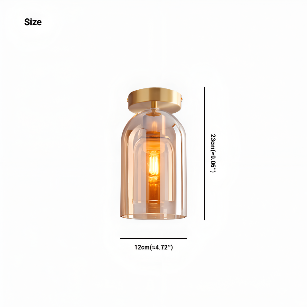 Lumosyn - Lampada da soffitto moderna in vetro LED finitura nero oro