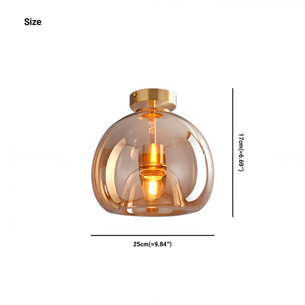 Lumosyn - Lampada da soffitto moderna in vetro LED finitura nero oro