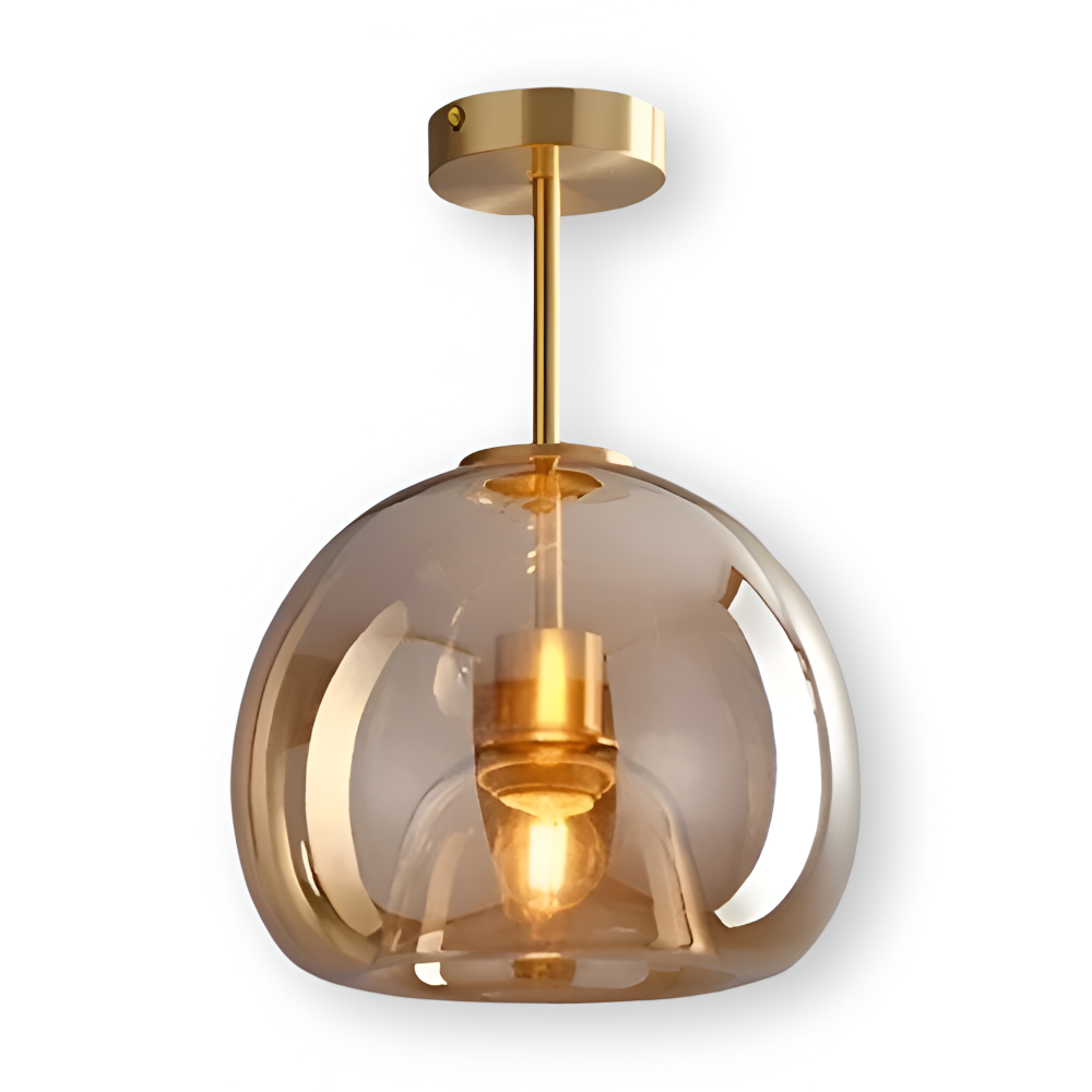 Lumosyn - Lampada da soffitto moderna in vetro LED finitura nero oro