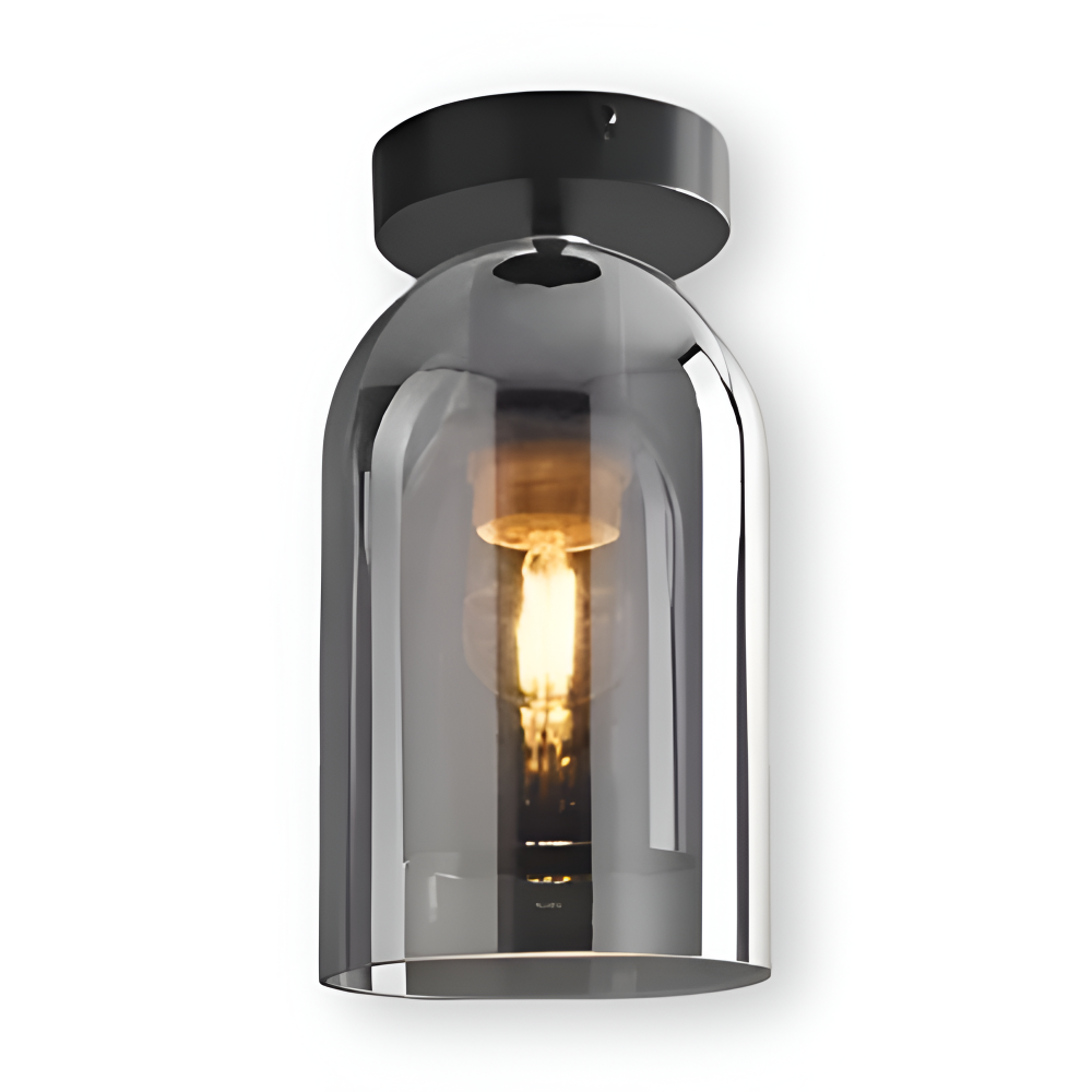 Lumosyn - Lampada da soffitto moderna in vetro LED finitura nero oro