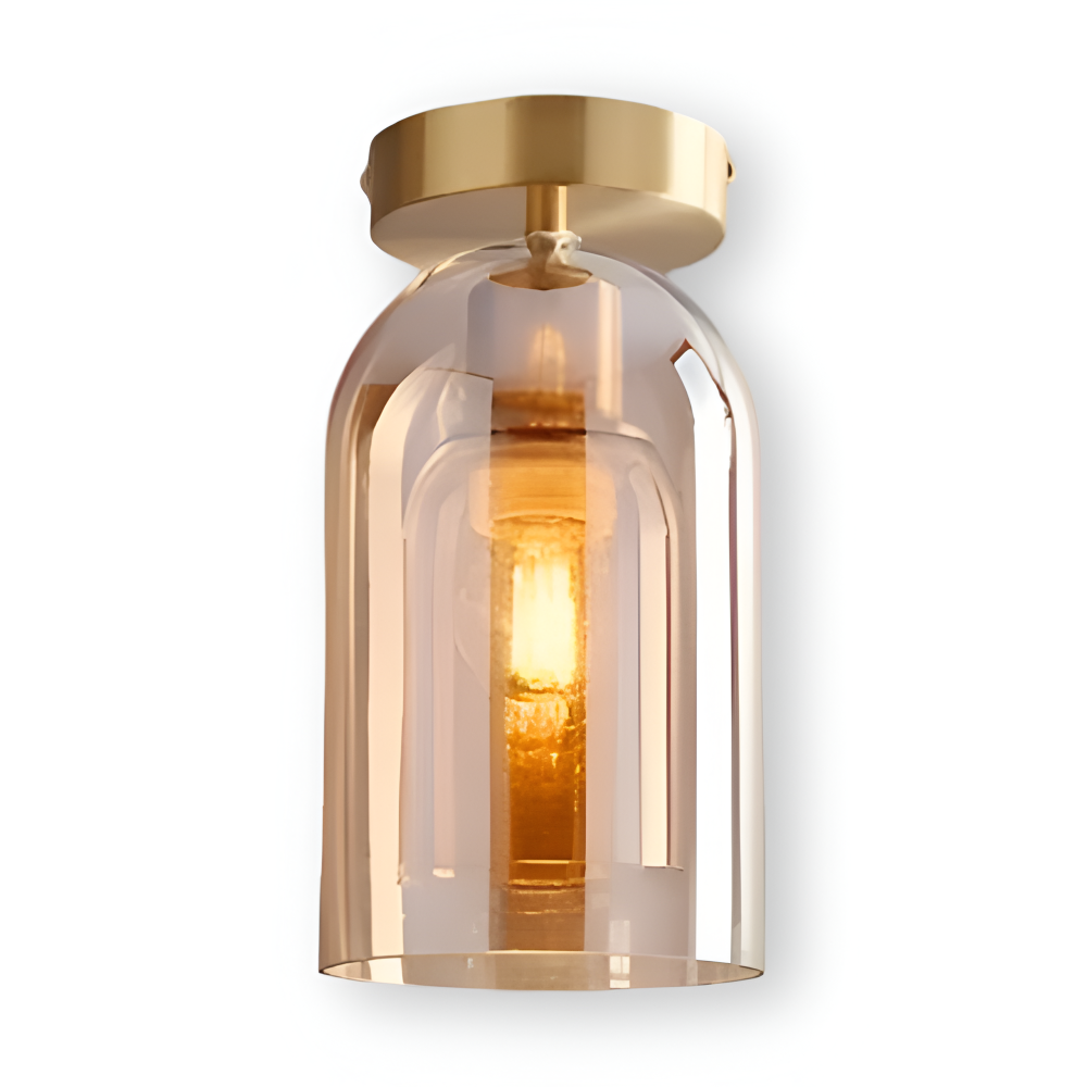 Lumosyn - Lampada da soffitto moderna in vetro LED finitura nero oro