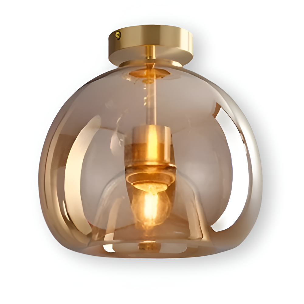 Lumosyn - Lampada da soffitto moderna in vetro LED finitura nero oro