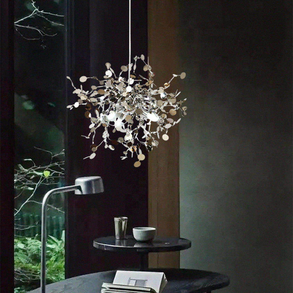 Durelia – Lampadario LED moderno con accenti oro e argento