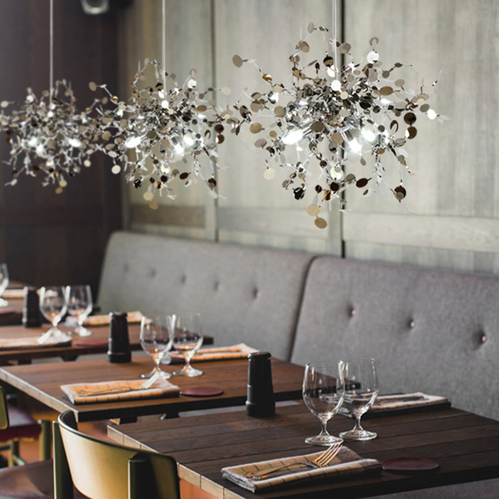 Durelia – Lampadario LED moderno con accenti oro e argento