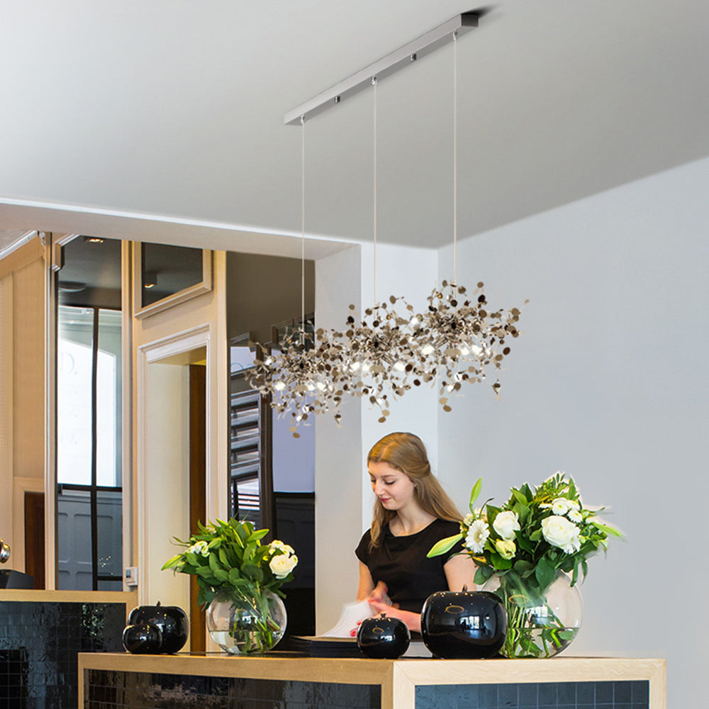 Durelia – Lampadario LED moderno con accenti oro e argento